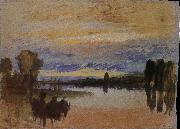 Joseph Mallord William Turner Sunset near the lake Sweden oil painting artist